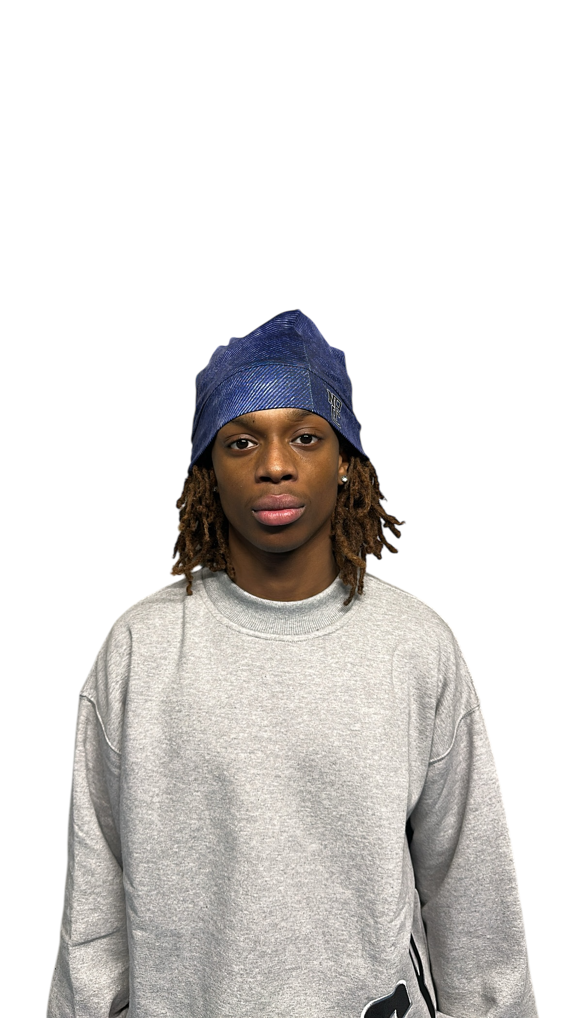 2. Trick-eye denim skull beanie - NCPC