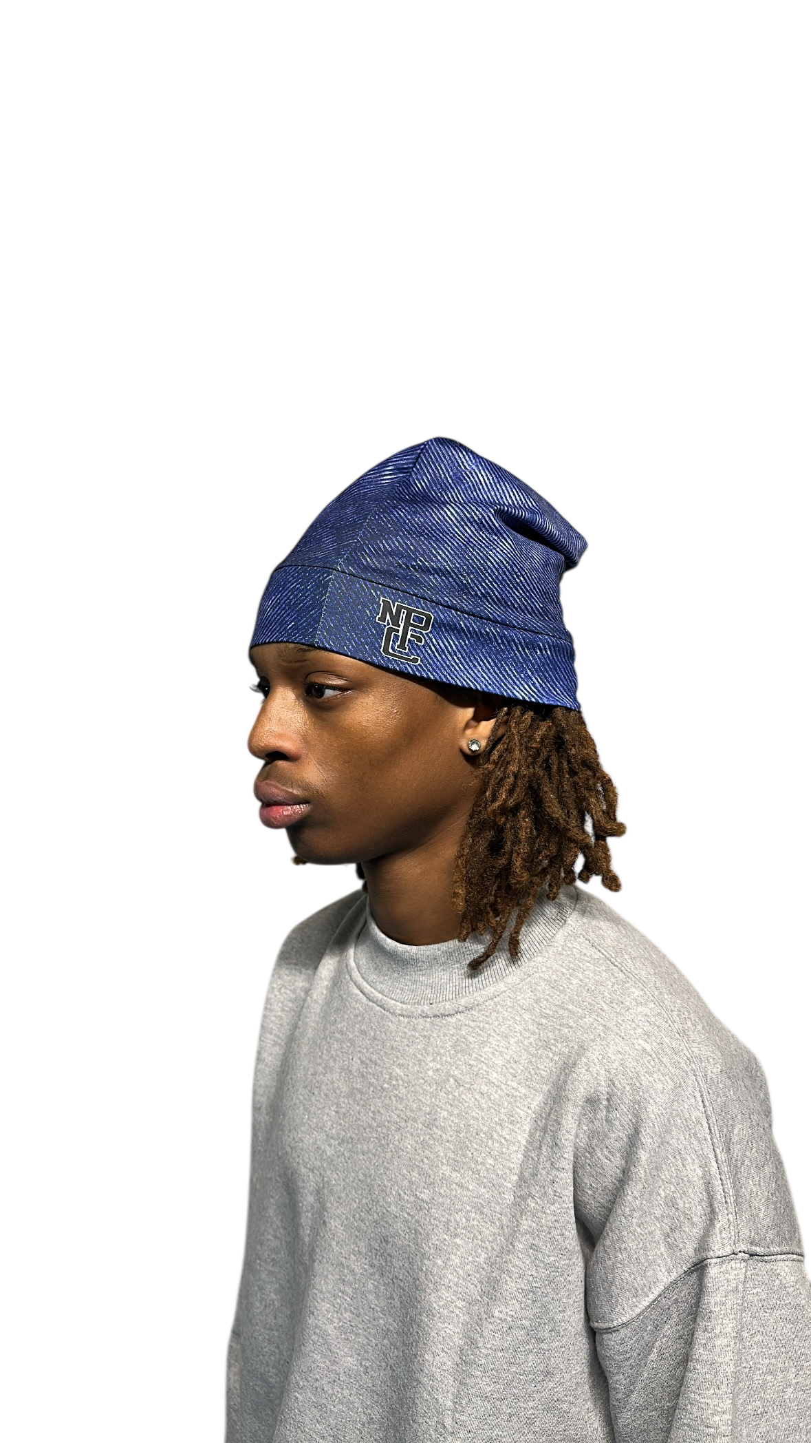 2. Trick-eye denim skull beanie - NCPC