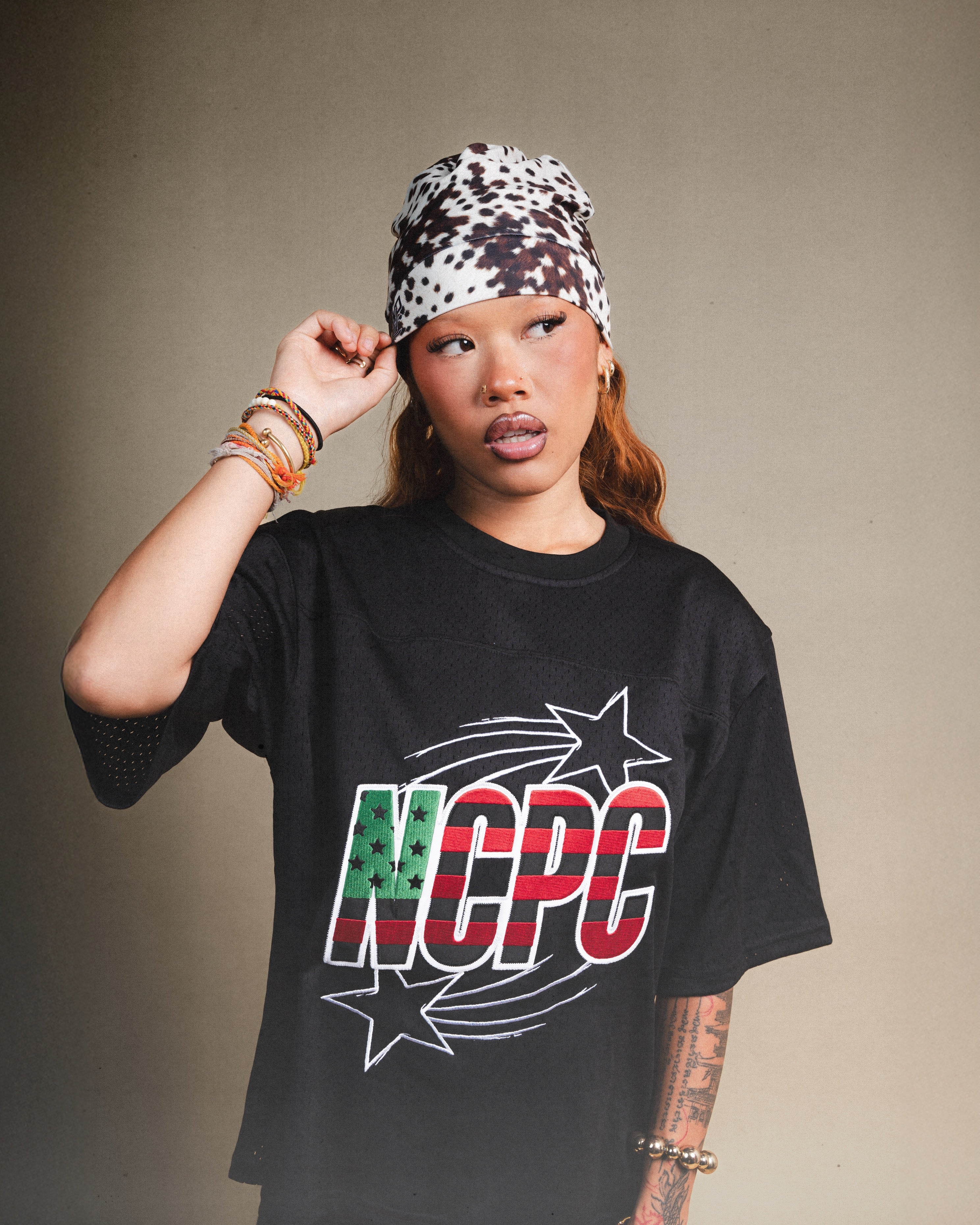 2. Cow-hide skull beanie - NCPC